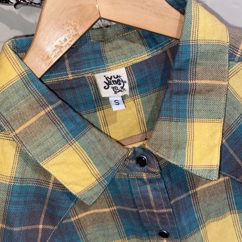 Ivy Jane flannel shirt snap button down soft NEW small oversized long sleeve NWT - Picture 4 of 9